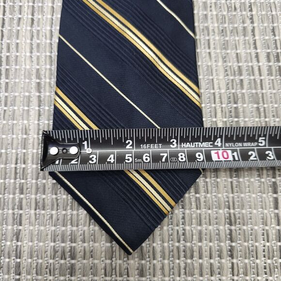 Wilke-Rodriguez Neck Tie 100% Imported Silk Mens Black Gold Formal Wedding Prom - Picture 9 of 12